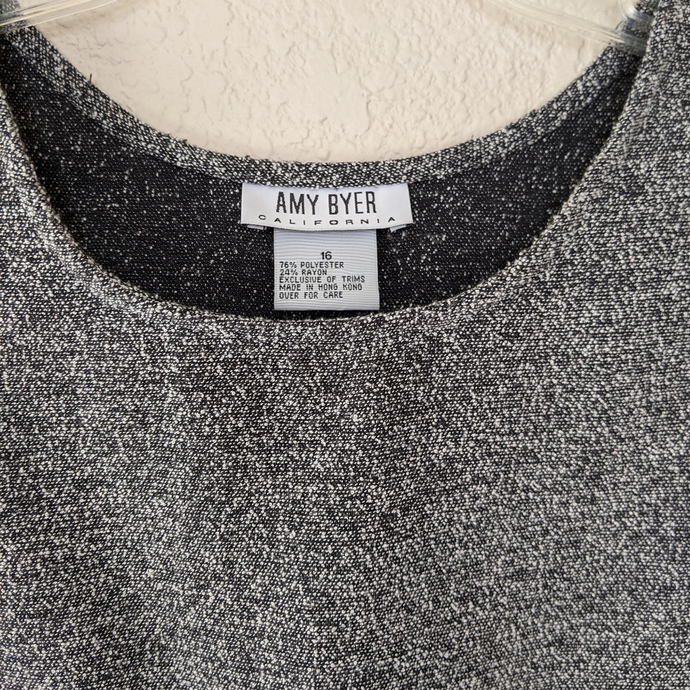 🔥SALE🔥 Amy Byer Black & White Tweed Empire  Dress M - Picture 5 of 7